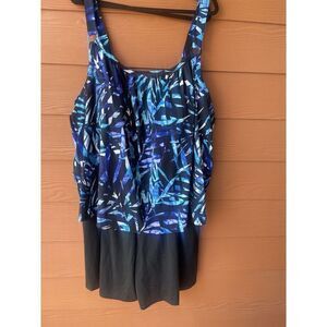 Swimsuits For All Women's Plus Size 30 Adjustable Strap Floral  NWT